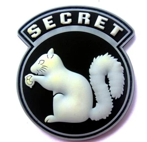 TOP SECRET SQUIRREL White PVC Hook/Lp PATCH Black Op ARMY CIA DEVGRU DELTA SF - Picture 1 of 5