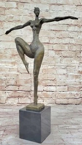 EUROPEAN BRONZE Handcrafted Bronze Sculpture - Abstract Fertility Goddess Sta... - Picture 1 of 8