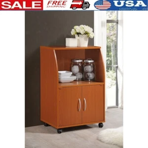 Rolling Microwave Cart Storage Cabinet Kitchen Appliances & Toaster Oven New - Picture 1 of 5