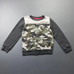 Tucker + Tate Boys Sweatshirt Size 6 Gray Camo Crewneck Pullover Fleece Cotton - Picture 1 of 8