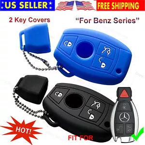 2Pcs Silicone Cover Holder Protector Remote Control Smart Car Case for Benz Key - Foto 1 di 6
