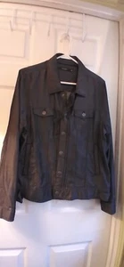 TAHARI Size L Lyocell denim JACKET Navy Blue never worn! - Picture 1 of 13