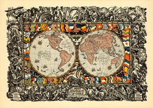 This World of Ours Showing the New National Boundaries 75cm x 53cm Art Print - Picture 1 of 1