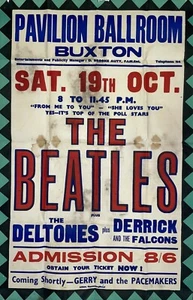 THE BEATLES Concert Poster - Pavilion, Buxton 1963 18"x12" reprint - Picture 1 of 1