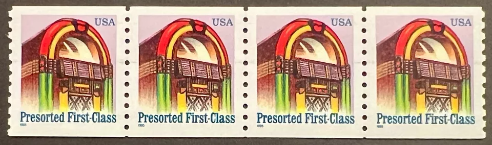 Scott#: 2911 - American Scenes: Juke Box - Presorted First Class Strip of Four - Image 1 of 1