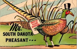 Tarjeta postal del Sr. Dakota del Sur faisán caza y pesca humor cazadores Elude 26001 - Imagen 1 de 2