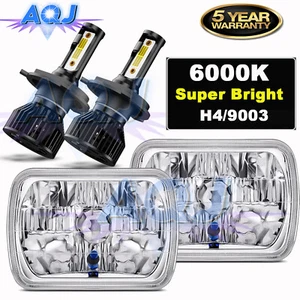 For Chevrolet Corvette 1984-1996 Pair DOT 5X7 7x6" LED Headlights Hi/Lo With DRL - Picture 1 of 20