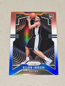 2019-20 Panini Prizm Basketball Keldon Johnson ROSSO BIANCO BLU PRIZM ROOKIE SP! - Foto 1 di 2