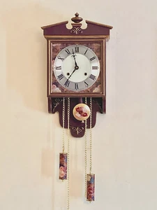 Clock Wall Pendulum Japanese Kimono Upcycled Vintage Bespoke - Picture 1 of 12