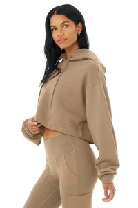 Alo Yoga Bae Cropped Hoodie Pullover Damen Größe L in Gravel - Bild 1 von 3