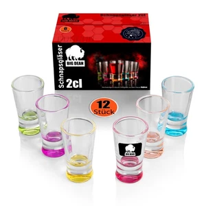 12x farbige Schnapsgläser robuste Shotgläser 2cl in Geschenkbox Gastro Qualität - Bild 1 von 8