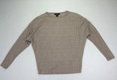 Suéter Simply Vera Vera Wang Mujer Grande Teniente Marrón Manga Larga Cuello Redondo Foto 1 de 4