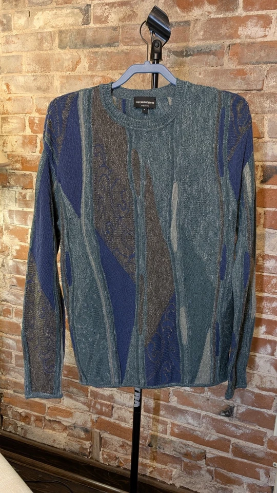 Suéter Emporio Armani Retro Tejido Jacquard - Talla M - Modelo 3L1MV6-1M06Z-F526 Foto 1 de 4