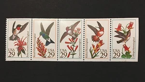 US 1992 set MNH ** hummingbirds birds Sc#2642-2646 strip - Picture 1 of 1