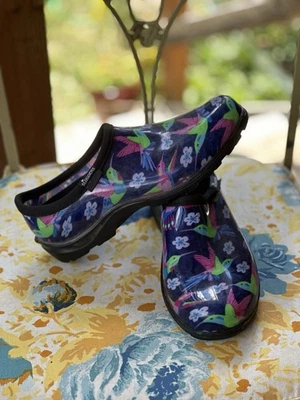 Sloggers Women's Blue Slip-Ons Blue Hummingbird Size 9 - Image 1 of 4