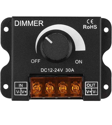 LED Dimmer Knob ON/OFF Switch PWM Dimming 0%-100% for DC 12V-24V LED Strip Light - Image 1 of 4