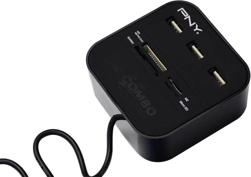 PNY Lector de Tarjetas USB y Flash Multi Ranura (P-UBSDRDR21K-RF) Foto 1 de 1