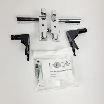 OEM Harley-Davidson Softail Adjustable Passenger Footboard Kit –Chrome 2000–2017 - Image 1 of 4