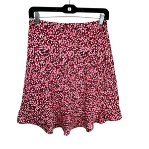 Talbots Petites Neu mit Etikett rot schwarz pink gesprenkelt leicht gefüttert ausgestellter Rock 2P - Bild 1 von 7