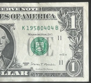 1 $ ausgefallener S/N Geburtstags-/Jubiläumsschein 4. April 1958 (4.4.1958) (K19580404B) - Bild 1 von 7
