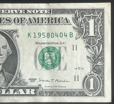 $1 Fancy S/N Birthday/Anniversary Note April 4th, 1958 (4/4/1958) (K19580404B) - Image 1 of 4