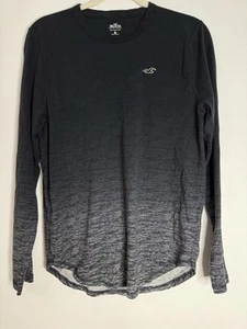 Mens Hollister Long Sleeve Black to Grey Crew Neck Shirt Size Small - Picture 1 of 3