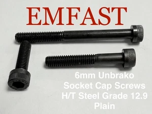 M6 Unbrako Zylinderschraube mit Innensechskant H/T Stahl Innensechskantschraube Sechskant 6mm Schrauben - Bild 1 von 1