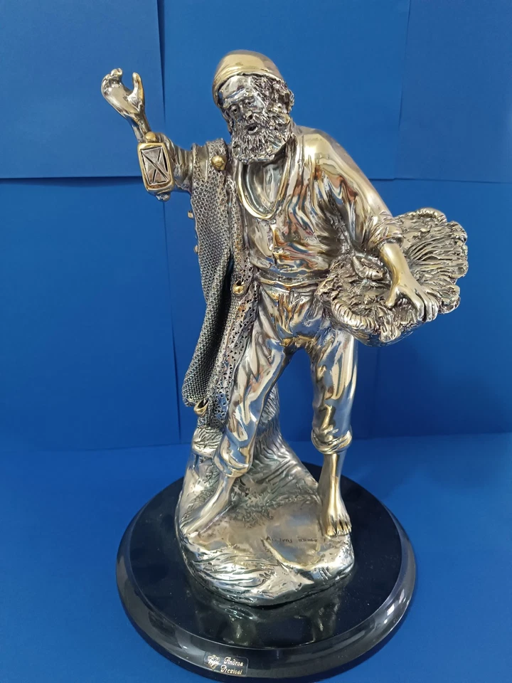 ANDROS PREZIOSI - Pescatore, Statua in Resina E Argento AG800 - Immagine 1 di 4