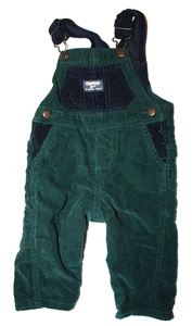OshKosh Corduroy Overalls size 9 Months dark green blue - Picture 1 of 8