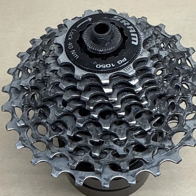 SRAM PG-1050 Cassette 10-Speed 11-28T Silver LOTS OF LIFE - NEEDS A CLEANING - Image 1 of 3