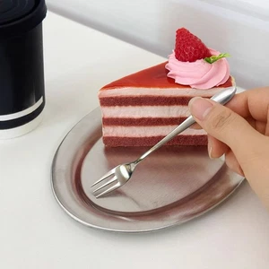 Stainless Steel Round Spoon Net Red Golden Dinner Long Handle Stirring Dessert S - Picture 1 of 14