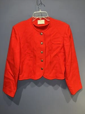 Chaqueta Bolero Mujer 8 Vintage Lana Roja, Pendleton Años 60, Botones Tono Plata Foto 1 de 4
