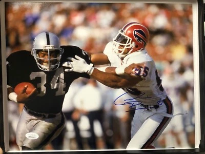 Foto autografada assinada por Cornelius Bennett 11x14 Buffalo Bills JSA - Imagem 1 de 3