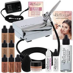 Belloccio AIRBRUSH Tan FOUNDATION MAKEUP SYSTEM Compressor Blush Bronzer Kit Set - Picture 1 of 7
