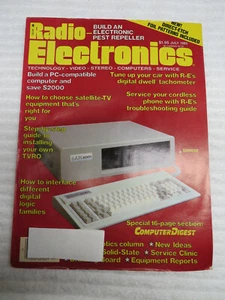 RADIO ELECTRONICS MAGAZINE JULY 1985 BUILD A PC COMPATIBLE COMPUTER INSTALL TVRO - Picture 1 of 2
