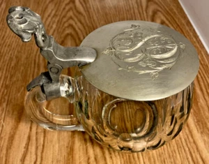 Vintage.  Jugendstil, Glasdeckel, Bierbecher, DEUTSCHLAND, 1900er Jahre [e-04] - Bild 1 von 10