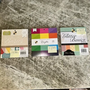 Double Sided Cardstock Stack 6"X6" 47/48 Pkg-BRIGHTS GLITTER BASICS 23/24 3 Pads - Picture 1 of 24