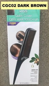 KISS COLORS QUICK COVER GRAY HAIR TOUCH UP CGC02 DAREK BROWN COMB TYPE - Picture 1 of 3