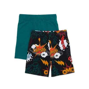 365 Kids From Garanimals Boys Comic Multi Knit Shorts set size 4 green/ black - Picture 1 of 6