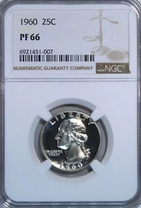 1960 Proof Washington Silver Quarter 25C NGC PF66 - Picture 1 of 4