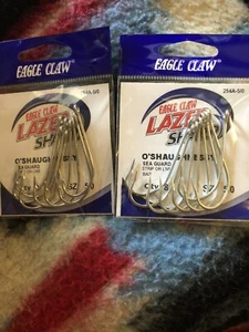 Eagle Claw 254A #5/0 8Ct Oshaughnessy Hooks Seaguard Finish 7200 Lot Of 2 Pks - Picture 1 of 3