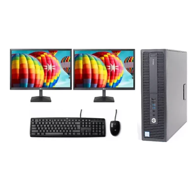 DUAL SCREEN PC HP SMALL FORM 16GB RAM 256GB SSD + 500GB HDD Core i3 WIindows 11 - Image 1 of 4