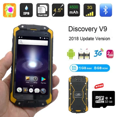 Unlocked 3G Rugged Discovery V9 Smartphone Dual Core 4.5" Outdoor Android Phone  - Image 1 of 4