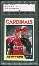 Custom 2001 Albert Pujols St Louis Cardinals Rookie Year Baseball Card