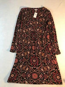 NWT J. Jill Long Sleeve Paisley Dress - Picture 1 of 4