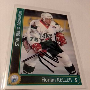 DEL Trading Card Star Bulls Rosenheim 1994/95 Signed Florian Keller