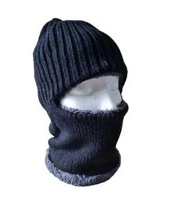 Mütze mit Nackenwärmer, Maske für Herren und Frauen Winter warm gestrickt dicke Schädelkappe - Bild 1 von 15