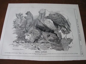 1898 Original POLITICAL CARTOON - American EAGLE LION Russian BEAR China DRAGON - Picture 1 of 1