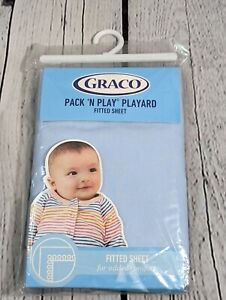 Graco Pack 'N Play PlayYard Fitted Sheet Solid Light Blue 39x27 Baby NEW