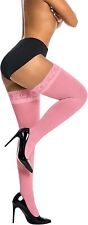 HONENNA Semi Sheer Stay Up Lingerie Thigh High Stockings Lace Top Size A-F, 1-2 